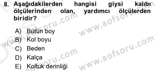 Moda Tasarım Dersi 2015 - 2016 Yılı Tek Ders Sınav Soruları 8. Soru