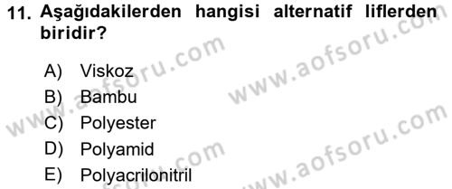 Moda Tasarım Dersi 2016 - 2017 Yılı 3 Ders Sınav Soruları 11. Soru