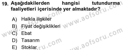 Moda Tasarım Dersi 2016 - 2017 Yılı 3 Ders Sınav Soruları 19. Soru