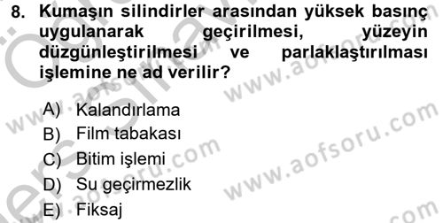 Moda Tasarım Dersi 2016 - 2017 Yılı 3 Ders Sınav Soruları 8. Soru
