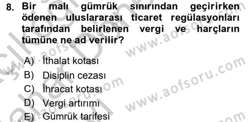 Moda Tasarım Dersi 2016 - 2017 Yılı (Vize) Ara Sınav Soruları 8. Soru