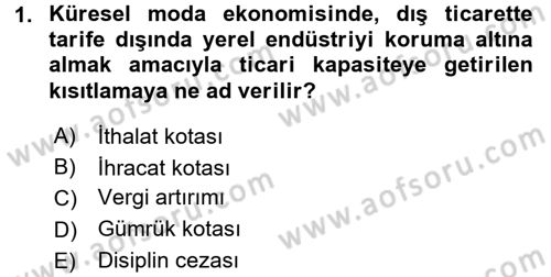 Moda Tasarım Dersi 2016 - 2017 Yılı (Final) Dönem Sonu Sınav Soruları 1. Soru