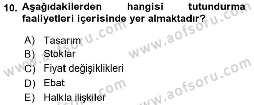 Moda Tasarım Dersi 2016 - 2017 Yılı (Final) Dönem Sonu Sınav Soruları 10. Soru