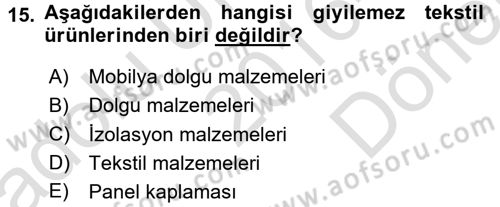 Moda Tasarım Dersi 2016 - 2017 Yılı (Final) Dönem Sonu Sınav Soruları 15. Soru