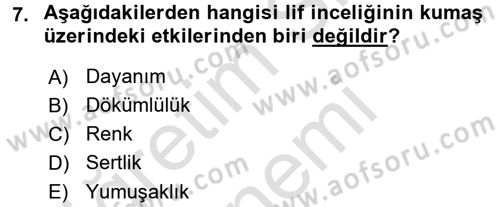 Moda Tasarım Dersi 2016 - 2017 Yılı (Final) Dönem Sonu Sınav Soruları 7. Soru