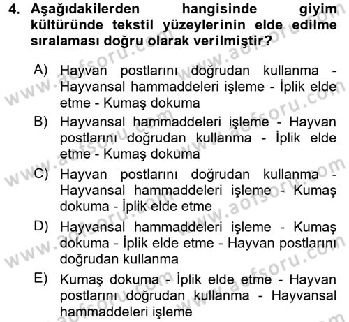 Moda Tasarım Dersi 2017 - 2018 Yılı (Vize) Ara Sınav Soruları 4. Soru