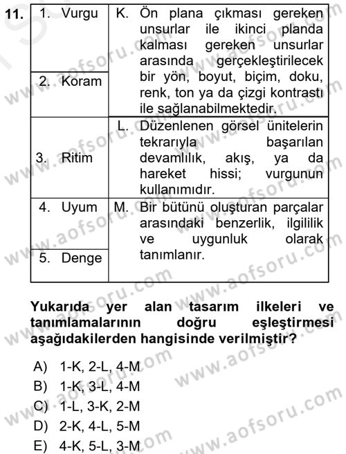 Moda Tasarım Dersi 2017 - 2018 Yılı (Final) Dönem Sonu Sınav Soruları 11. Soru