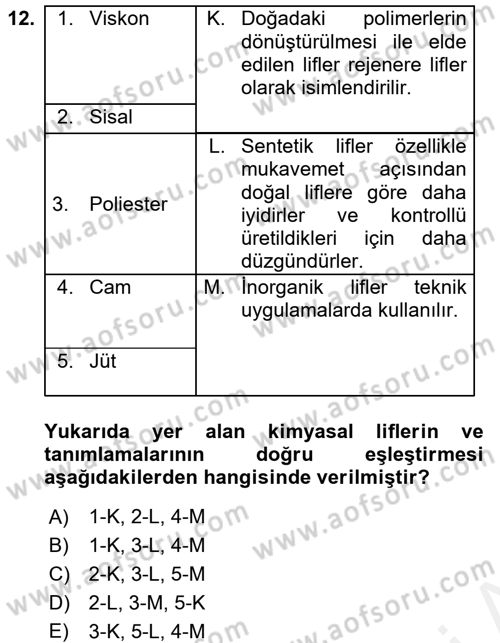 Moda Tasarım Dersi 2017 - 2018 Yılı (Final) Dönem Sonu Sınav Soruları 12. Soru