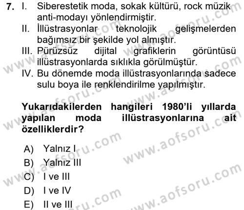 Moda Tasarım Dersi 2017 - 2018 Yılı (Final) Dönem Sonu Sınav Soruları 7. Soru