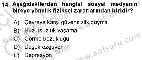 Dijital Ailede Öğrenme Ve Farkındalık Dersi 2024 - 2025 Yılı (Vize) Ara Sınav Soruları 14. Soru