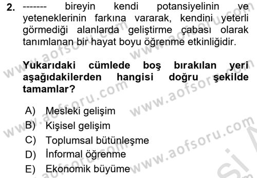Dijital Ailede Öğrenme Ve Farkındalık Dersi 2024 - 2025 Yılı (Vize) Ara Sınav Soruları 2. Soru