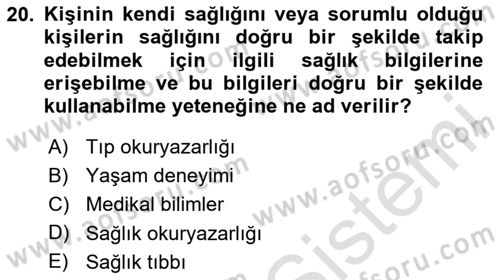 Dijital Ailede Öğrenme Ve Farkındalık Dersi 2024 - 2025 Yılı (Vize) Ara Sınav Soruları 20. Soru