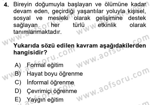 Dijital Ailede Öğrenme Ve Farkındalık Dersi 2024 - 2025 Yılı (Vize) Ara Sınav Soruları 4. Soru