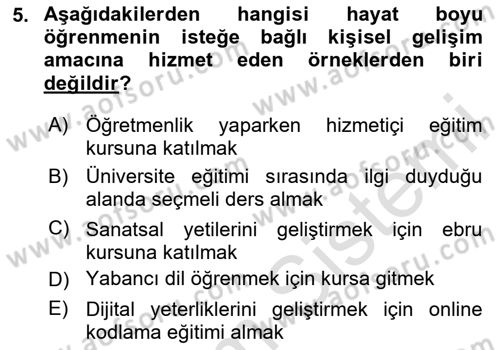 Dijital Ailede Öğrenme Ve Farkındalık Dersi 2024 - 2025 Yılı (Vize) Ara Sınav Soruları 5. Soru