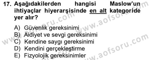 Sağlıklı Yaşam Dersi 2012 - 2013 Yılı (Vize) Ara Sınav Soruları 17. Soru