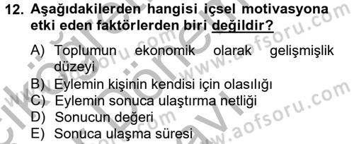 Sağlıklı Yaşam Dersi 2012 - 2013 Yılı (Final) Dönem Sonu Sınav Soruları 12. Soru