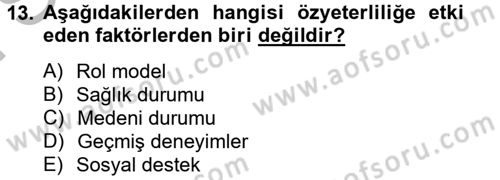 Sağlıklı Yaşam Dersi 2012 - 2013 Yılı (Final) Dönem Sonu Sınav Soruları 13. Soru