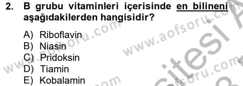 Sağlıklı Yaşam Dersi 2012 - 2013 Yılı (Final) Dönem Sonu Sınav Soruları 2. Soru