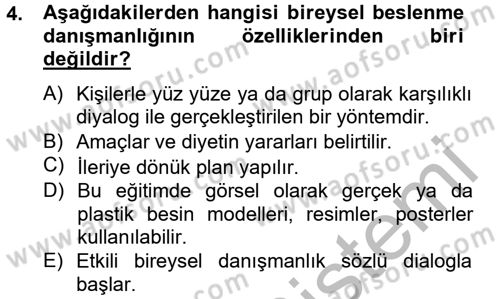 Sağlıklı Yaşam Dersi 2012 - 2013 Yılı (Final) Dönem Sonu Sınav Soruları 4. Soru
