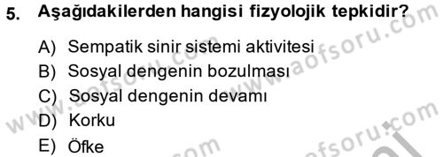 Sağlıklı Yaşam Dersi 2013 - 2014 Yılı (Final) Dönem Sonu Sınav Soruları 5. Soru