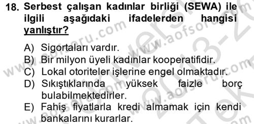 Sağlıklı Yaşam Dersi 2013 - 2014 Yılı Tek Ders Sınav Soruları 18. Soru