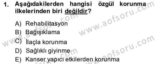 Sağlıklı Yaşam Dersi 2014 - 2015 Yılı (Final) Dönem Sonu Sınav Soruları 1. Soru