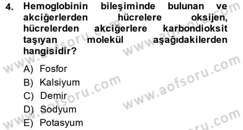 Sağlıklı Yaşam Dersi 2014 - 2015 Yılı (Final) Dönem Sonu Sınav Soruları 4. Soru