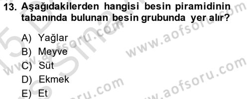 Sağlıklı Yaşam Dersi 2014 - 2015 Yılı Tek Ders Sınav Soruları 13. Soru