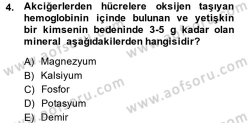 Sağlıklı Yaşam Dersi 2014 - 2015 Yılı Tek Ders Sınav Soruları 4. Soru