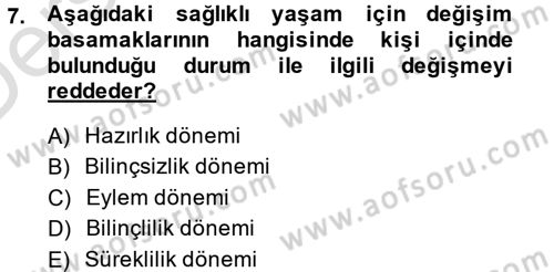 Sağlıklı Yaşam Dersi 2014 - 2015 Yılı Tek Ders Sınav Soruları 7. Soru
