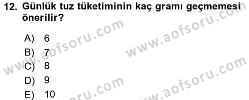 Sağlıklı Yaşam Dersi 2016 - 2017 Yılı 3 Ders Sınav Soruları 12. Soru