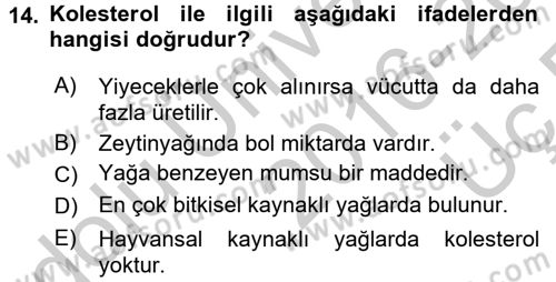 Sağlıklı Yaşam Dersi 2016 - 2017 Yılı 3 Ders Sınav Soruları 14. Soru