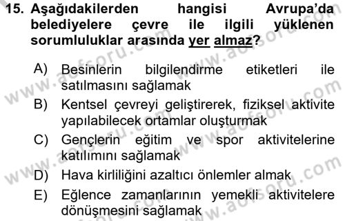Sağlıklı Yaşam Dersi 2016 - 2017 Yılı 3 Ders Sınav Soruları 15. Soru