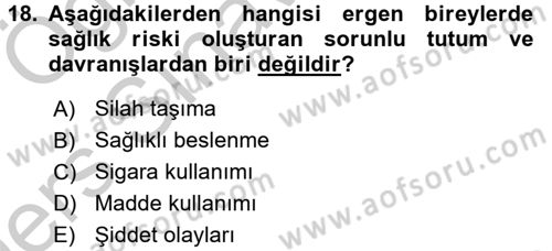 Sağlıklı Yaşam Dersi 2016 - 2017 Yılı 3 Ders Sınav Soruları 18. Soru