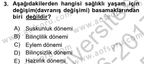 Sağlıklı Yaşam Dersi 2016 - 2017 Yılı 3 Ders Sınav Soruları 3. Soru