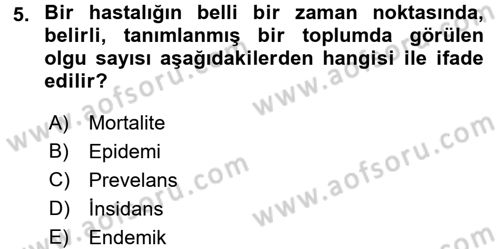 Sağlıklı Yaşam Dersi 2016 - 2017 Yılı 3 Ders Sınav Soruları 5. Soru