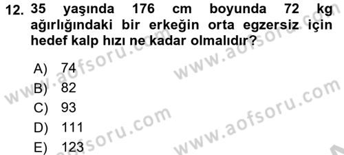 Sağlıklı Yaşam Dersi 2016 - 2017 Yılı (Vize) Ara Sınav Soruları 12. Soru