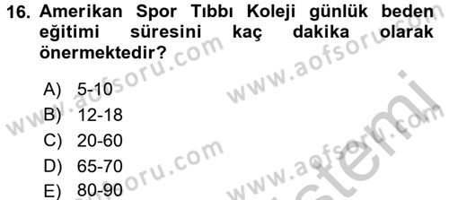 Sağlıklı Yaşam Dersi 2016 - 2017 Yılı (Vize) Ara Sınav Soruları 16. Soru