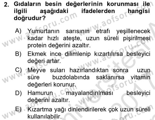 Sağlıklı Yaşam Dersi 2016 - 2017 Yılı (Final) Dönem Sonu Sınav Soruları 2. Soru