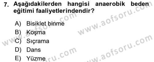 Sağlıklı Yaşam Dersi 2016 - 2017 Yılı (Final) Dönem Sonu Sınav Soruları 7. Soru