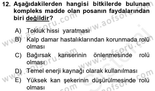 Sağlıklı Yaşam Dersi 2017 - 2018 Yılı 3 Ders Sınav Soruları 12. Soru