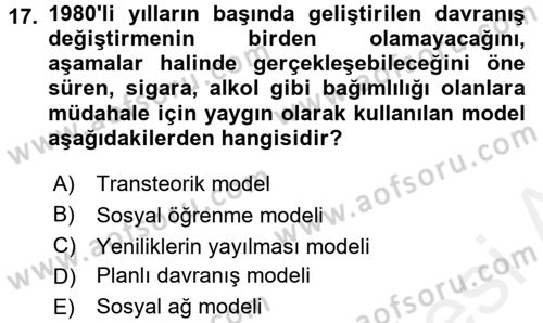 Sağlıklı Yaşam Dersi 2017 - 2018 Yılı 3 Ders Sınav Soruları 17. Soru