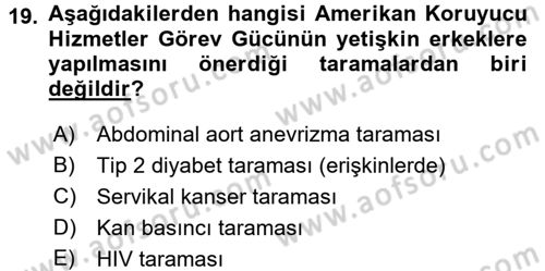 Sağlıklı Yaşam Dersi 2017 - 2018 Yılı 3 Ders Sınav Soruları 19. Soru