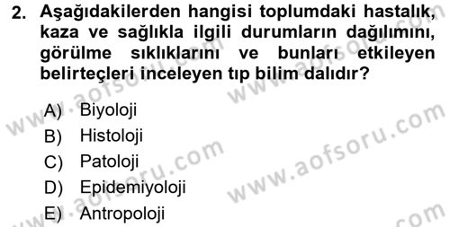 Sağlıklı Yaşam Dersi 2017 - 2018 Yılı 3 Ders Sınav Soruları 2. Soru