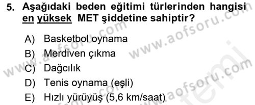 Sağlıklı Yaşam Dersi 2017 - 2018 Yılı 3 Ders Sınav Soruları 5. Soru