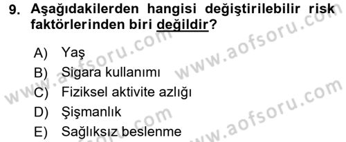 Sağlıklı Yaşam Dersi 2017 - 2018 Yılı 3 Ders Sınav Soruları 9. Soru