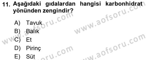 Sağlıklı Yaşam Dersi 2017 - 2018 Yılı (Final) Dönem Sonu Sınav Soruları 11. Soru