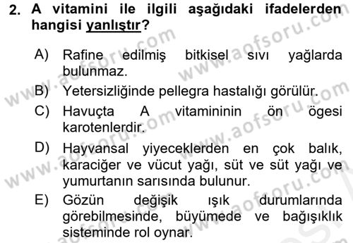 Sağlıklı Yaşam Dersi 2017 - 2018 Yılı (Final) Dönem Sonu Sınav Soruları 2. Soru