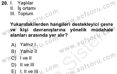 Sağlıklı Yaşam Dersi 2017 - 2018 Yılı (Final) Dönem Sonu Sınav Soruları 20. Soru
