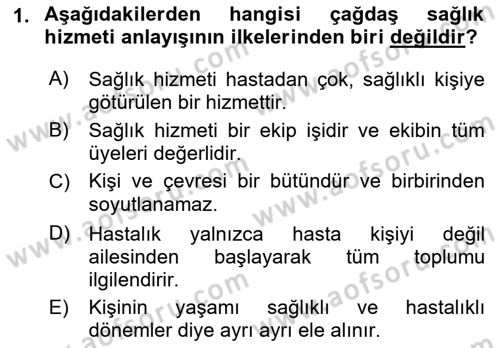 Sağlıklı Yaşam Dersi 2018 - 2019 Yılı 3 Ders Sınavı 1. Soru